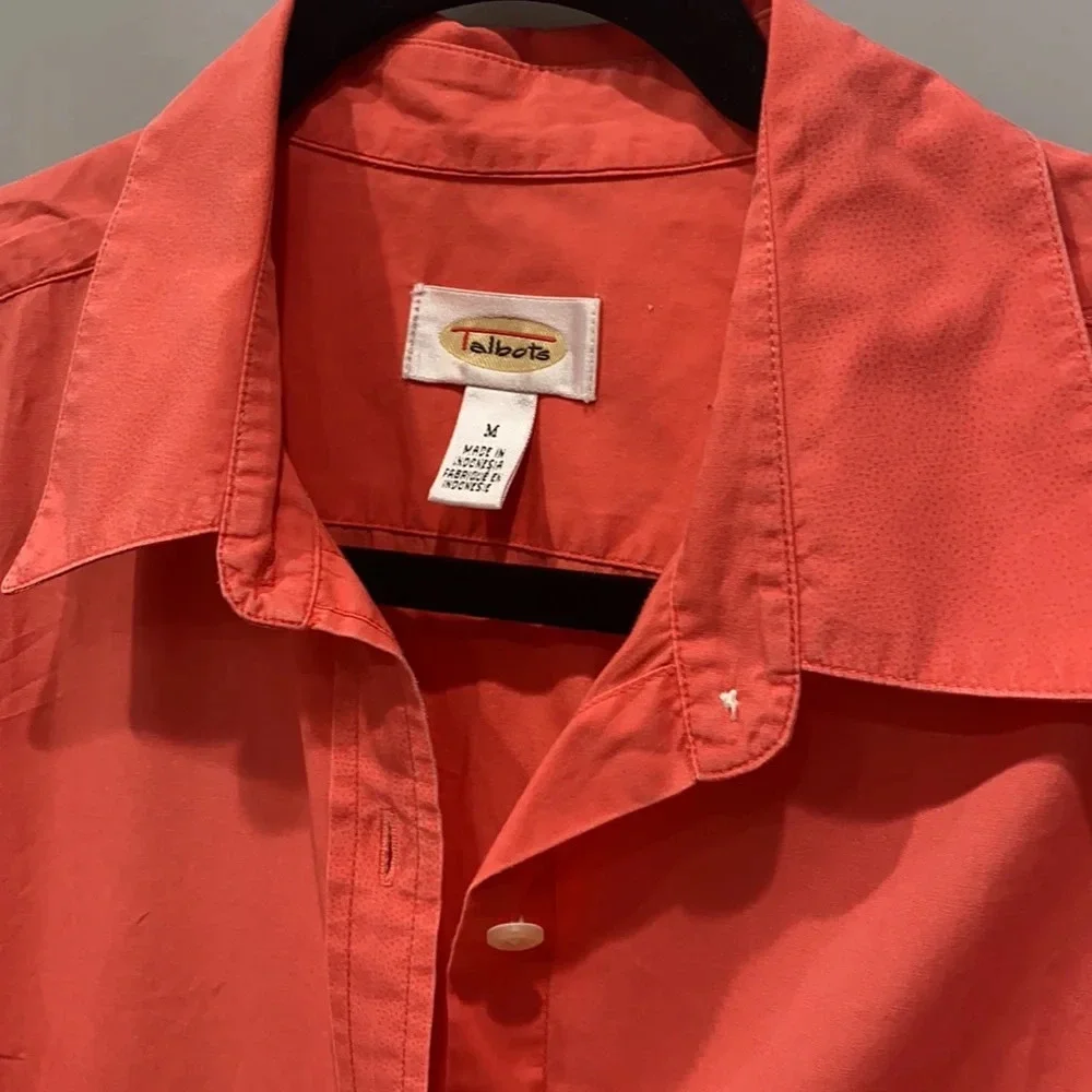 Talbots Coral Button Down Shirt